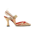 Fendi 85mm Colibrì Leather Slingback Pumps Pink - Beige/Red