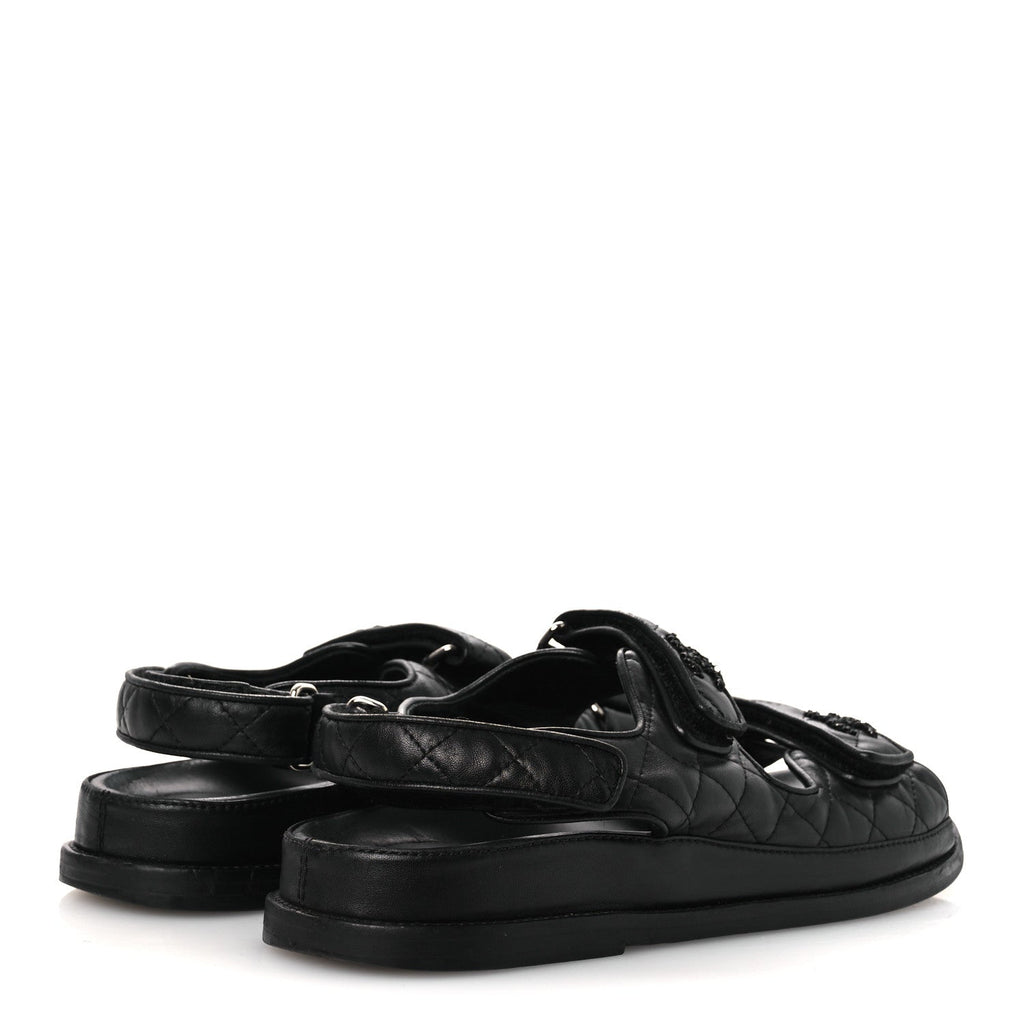 CHANEL DAD SANDALS LAMBSKIN SO BLACK