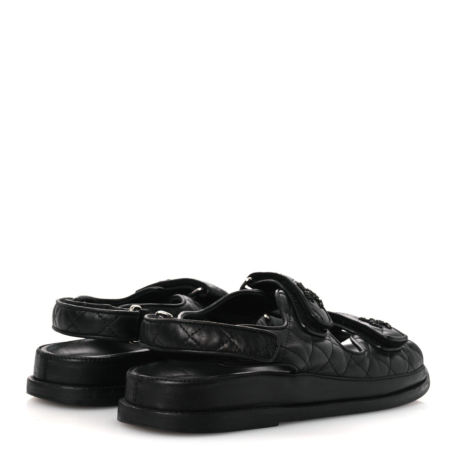 CHANEL DAD SANDALS LAMBSKIN SO BLACK