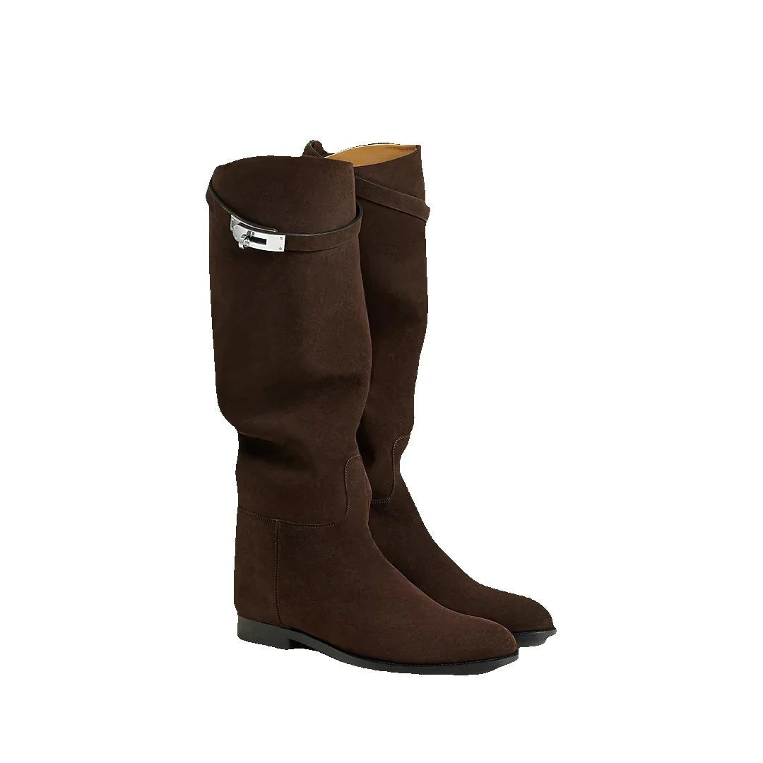 Hermès Jumping Supple Boot Beige - Brown Suede