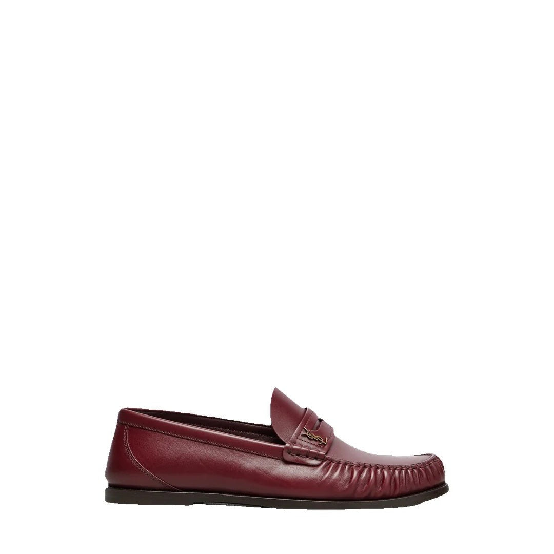 Saint Laurent Penny-Strap Loafers - Burgundy