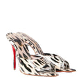 Christian Louboutin Miss Z 80 Desgrastrass Pearl Mules - White/Black Print