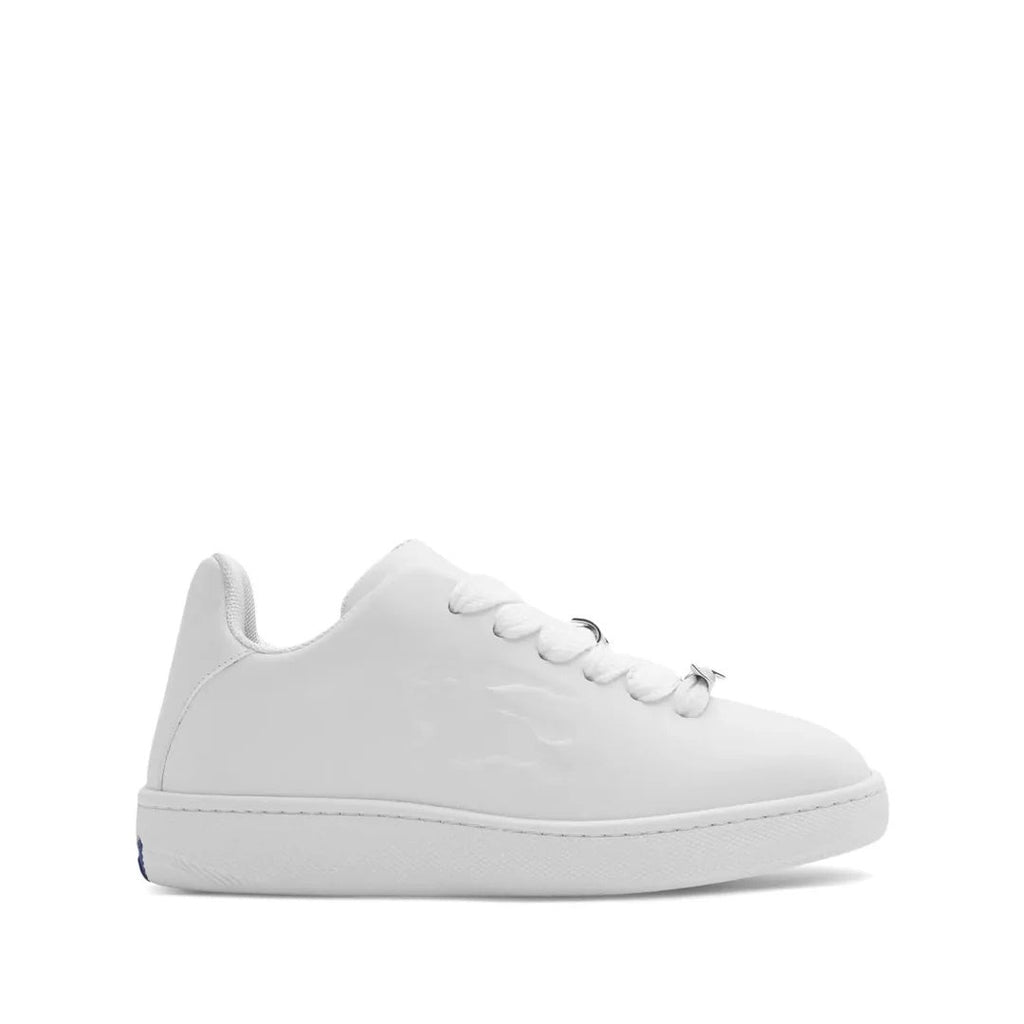 Burberry Box Equestrian Knight Motif Leather Sneakers - White