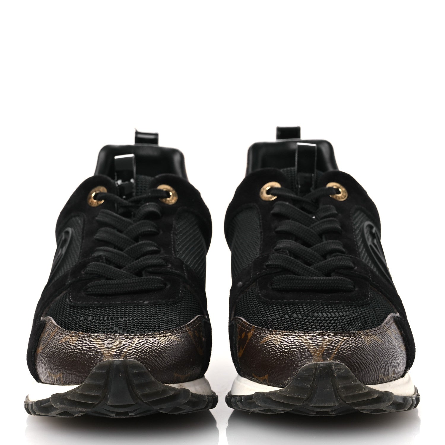 LOUIS VUITTON SUEDE MONOGRAM RUN AWAY SNEAKER BLACK