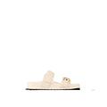 Louis Vuitton Patent Monogram Bom Dia Flat Mule Sandal - Cream/White