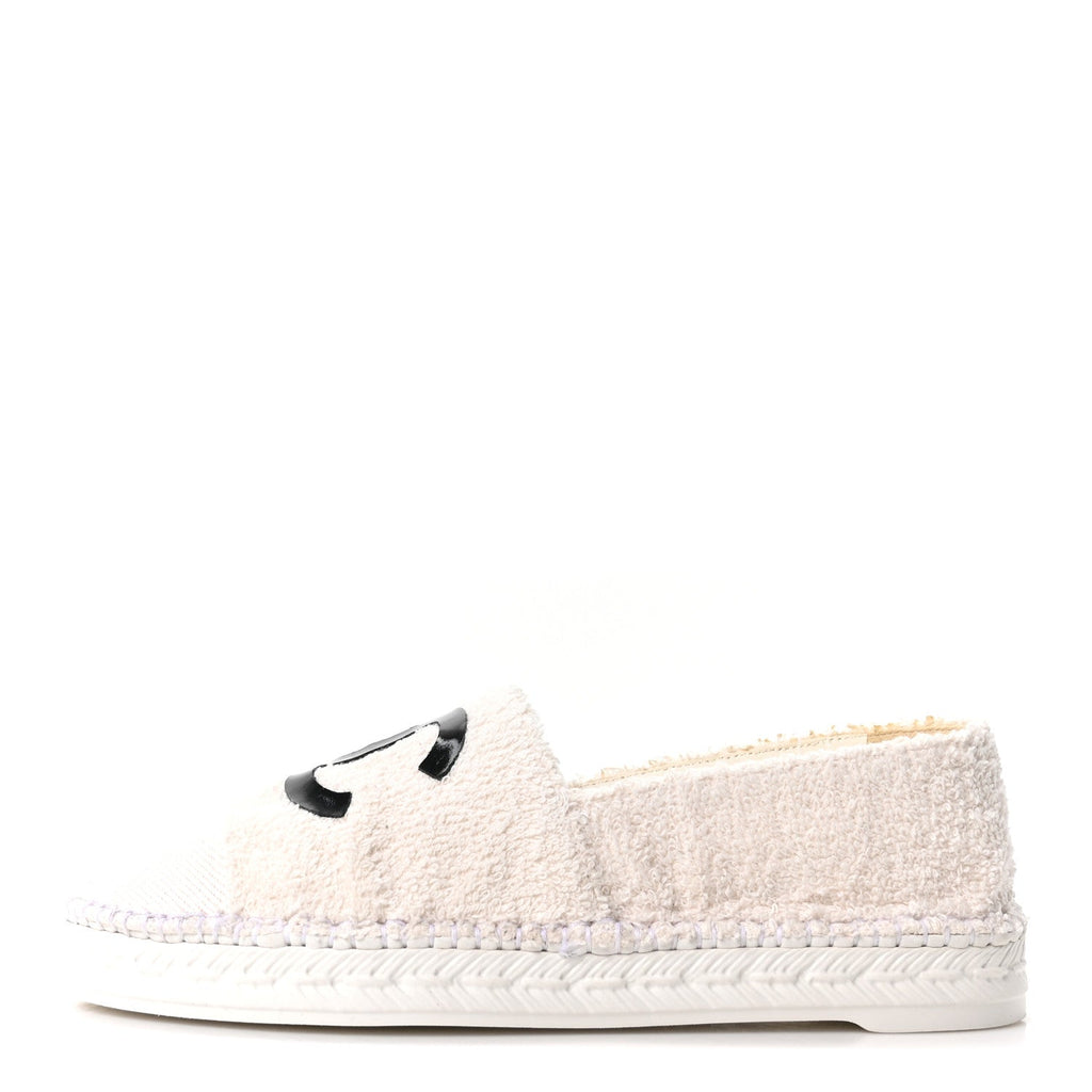 CHANEL TWEED ESPADRILLES WHITE
