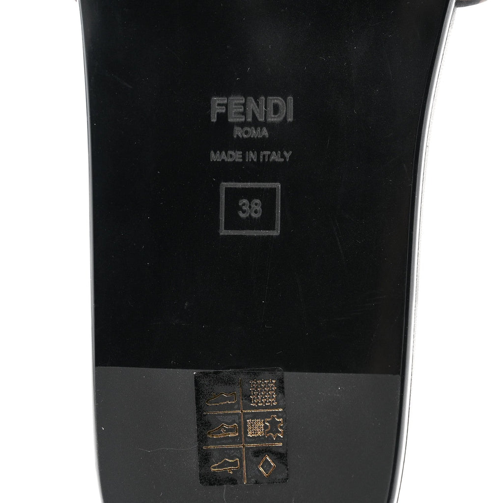 FENDI FEEL SATIN SLIDE SANDALS BLACK & WHITE