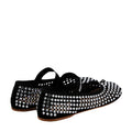 Miu Miu Nappa Ruched Ballet Flats - Black with Crystals
