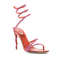 René Caovilla Margot Mirrored Sandal With Butterflies 105 - Red/Pink