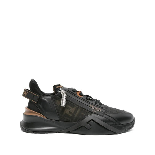 Fendi Flow Colorblock Suede Runner Sneakers - Black/Brown