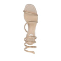 René Caovilla Jolene Embellished-Flowers Heeled Sandal - Nude/Gold