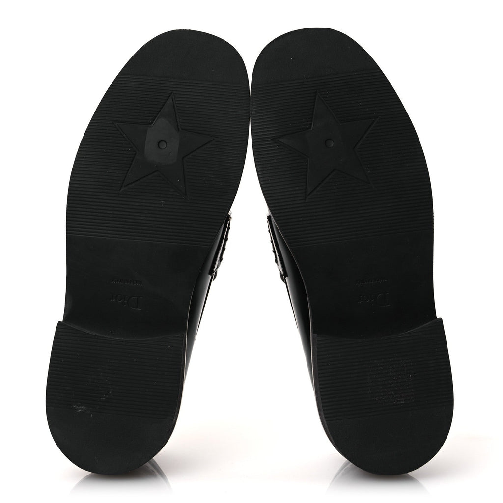 CHRISTIAN DIOR BRUSHED CALFSKIN BOY LOAFER BLACK WHITE
