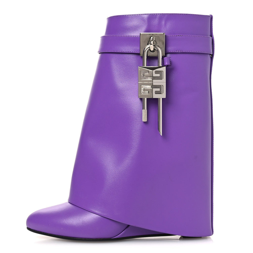 GIVENCHY CALFSKIN SHARK LOCK ANKLE BOOT RED