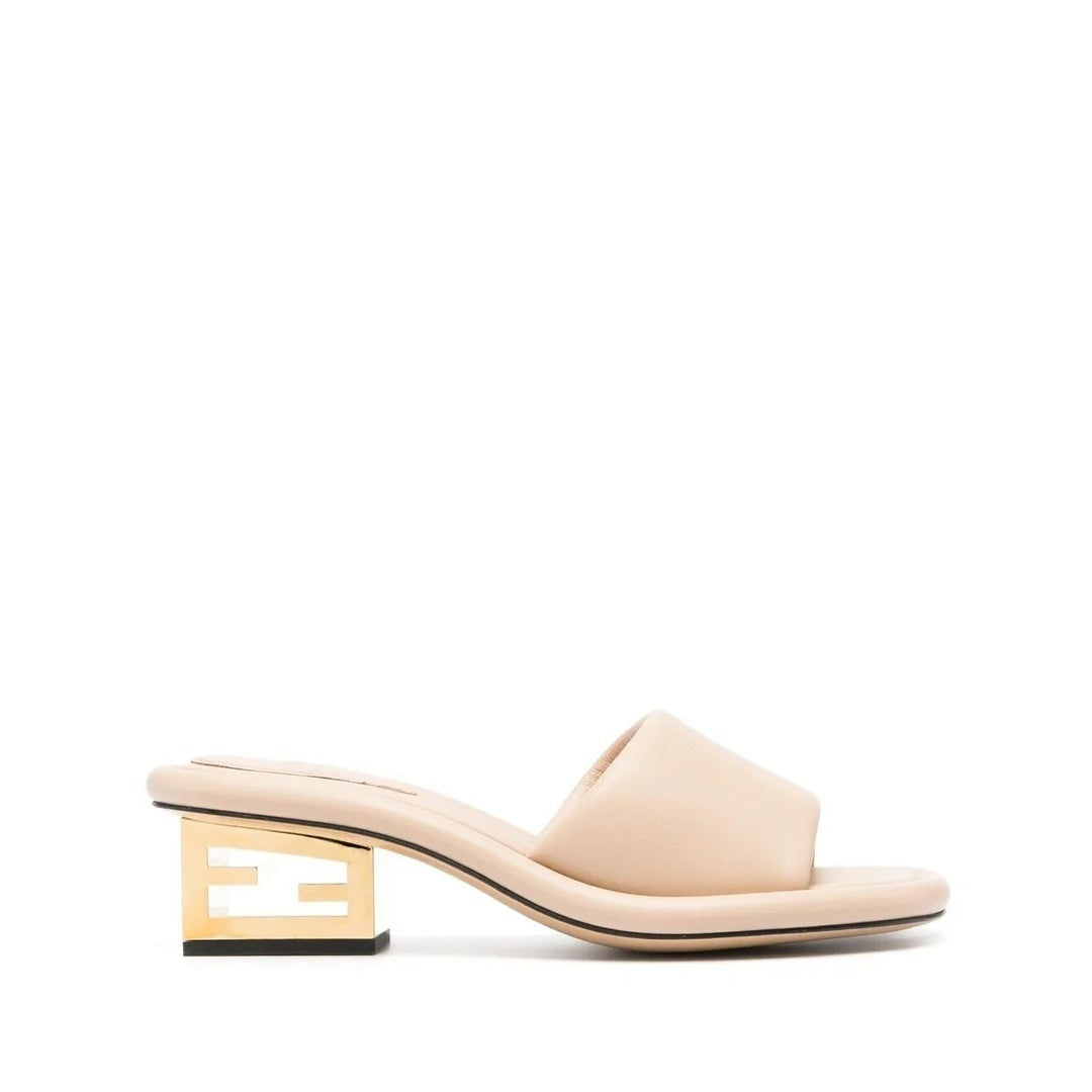 Fendi Round Toe Flat Shoes Baguette - Beige