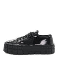PRADA RE-NYLON GABARDINE TRIANGLE LOGO DOUBLE WHEEL SNEAKERS BLACK