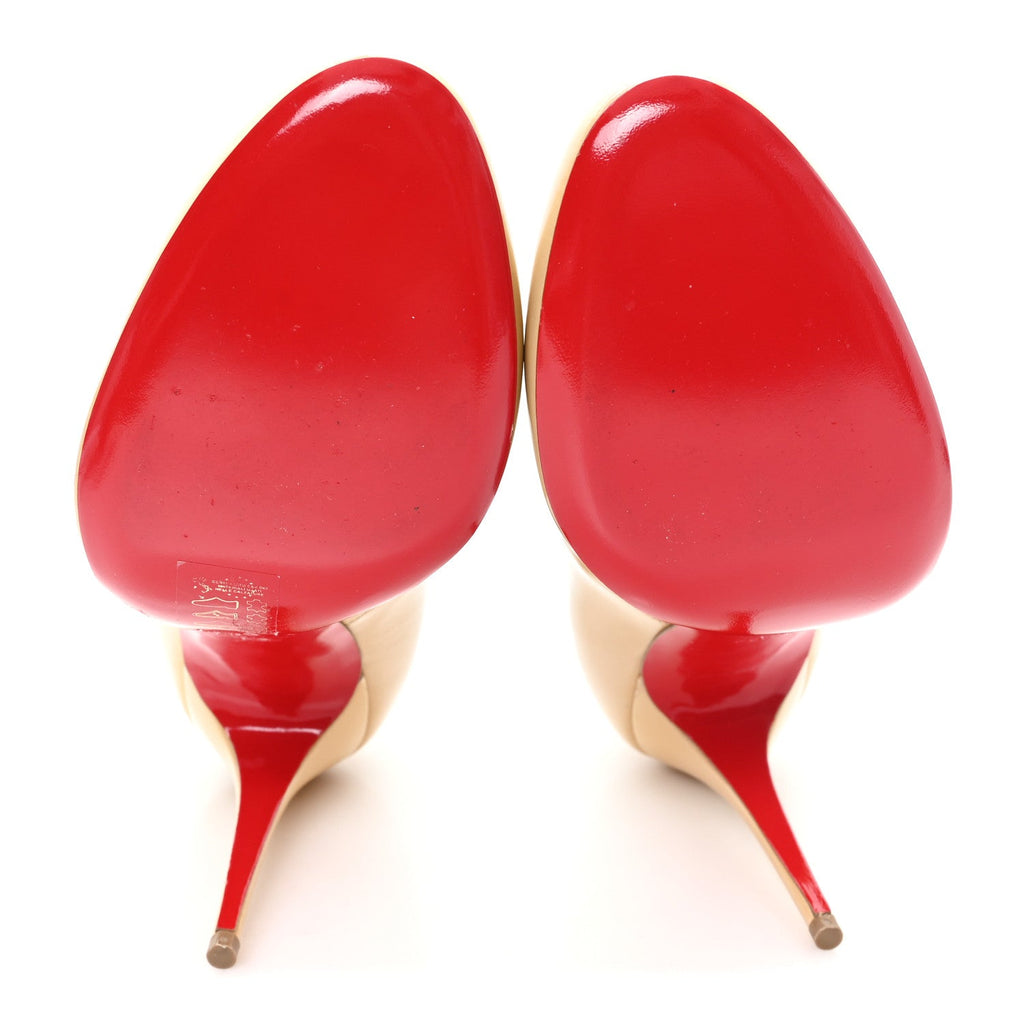 CHRISTIAN LOUBOUTIN PATENT FIFI PUMP NUDE