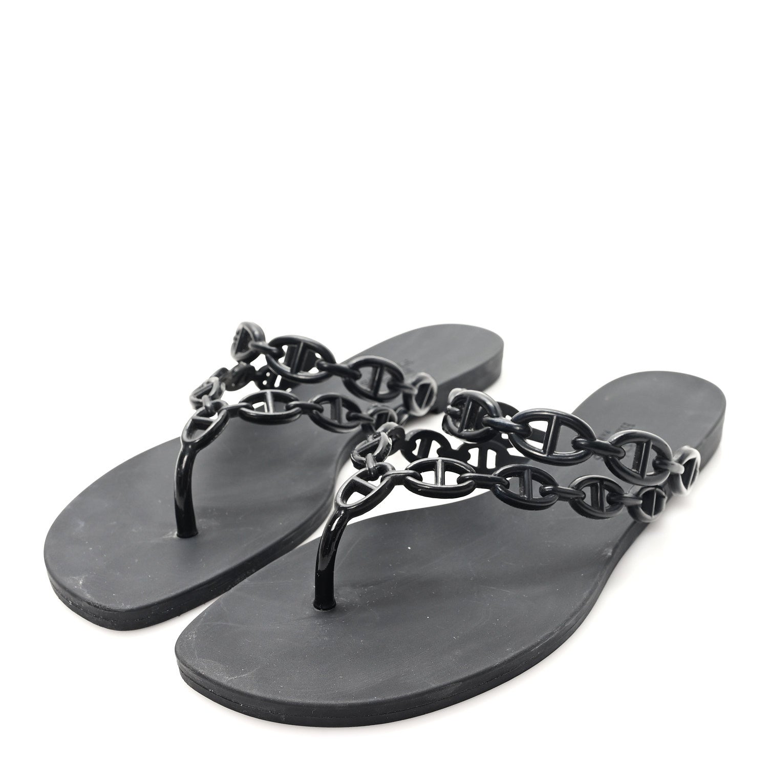 HERMES ISLAND SANDALS BLACK