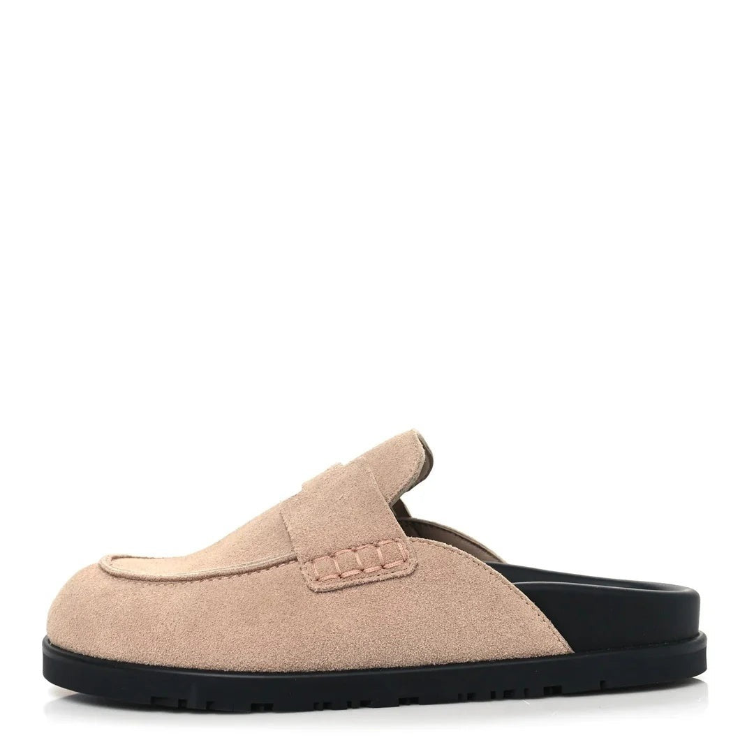 Hermès Hermes Suede Calfskin Go Mule - Pink/Beige