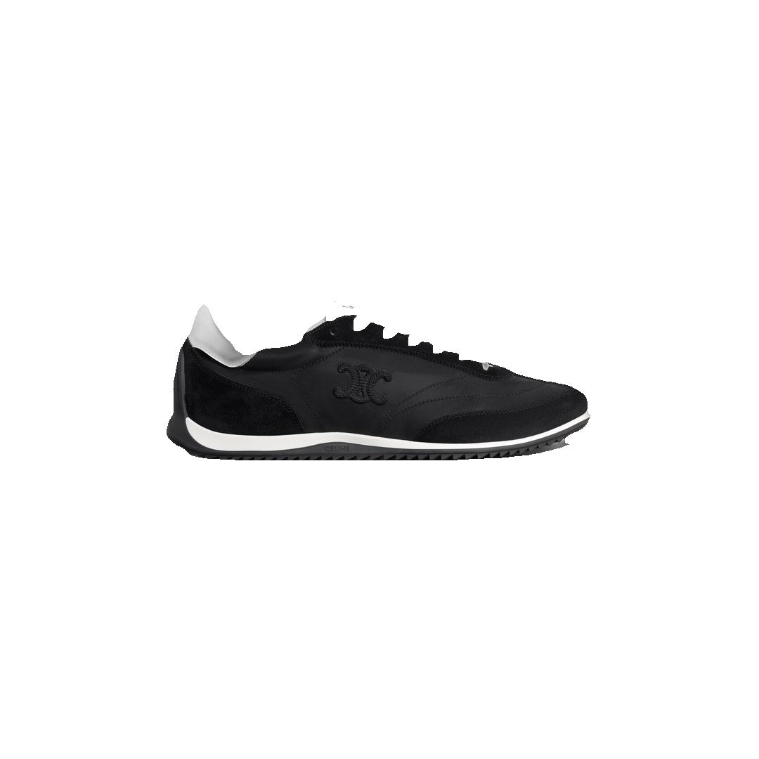 Celine Triomphe Nylon Suede Sneaker - Black