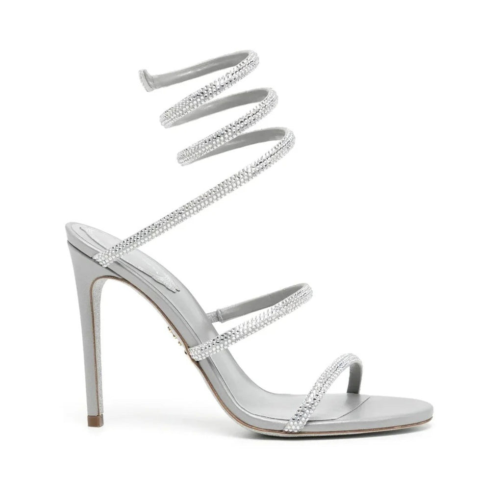 René Caovilla Cleo Rhinestone-Embellished Sandal - Silver
