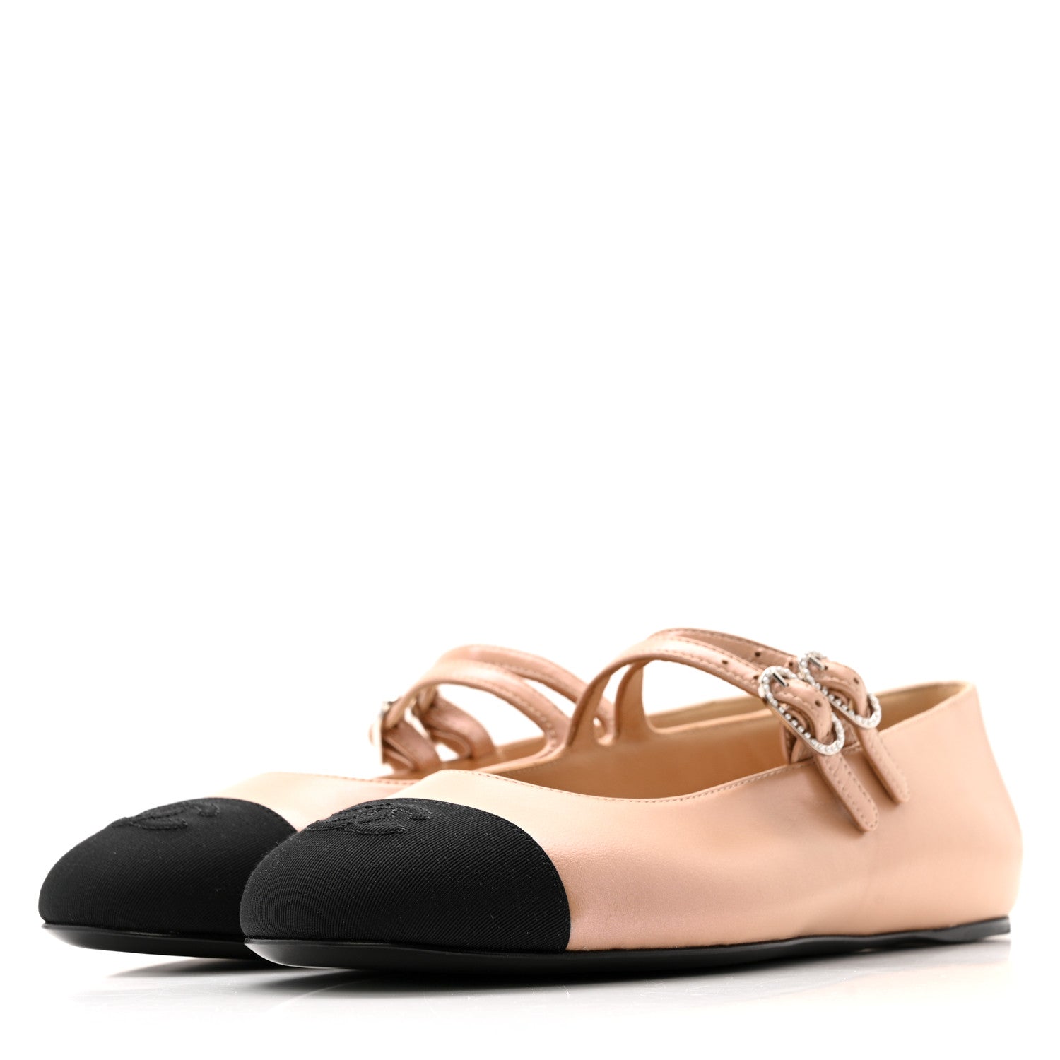 CHANEL FLATS LAMBSKIN BLACK