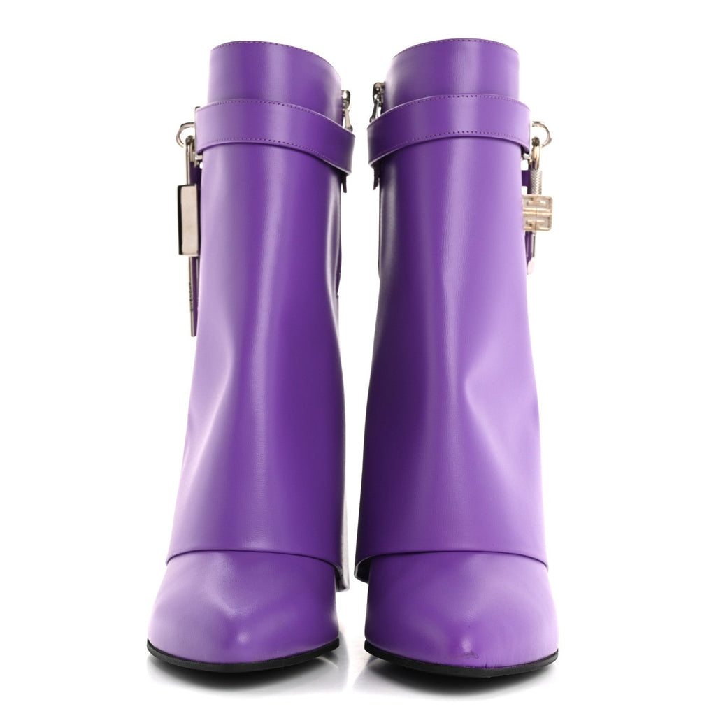 GIVENCHY CALFSKIN SHARK LOCK ANKLE BOOT RED