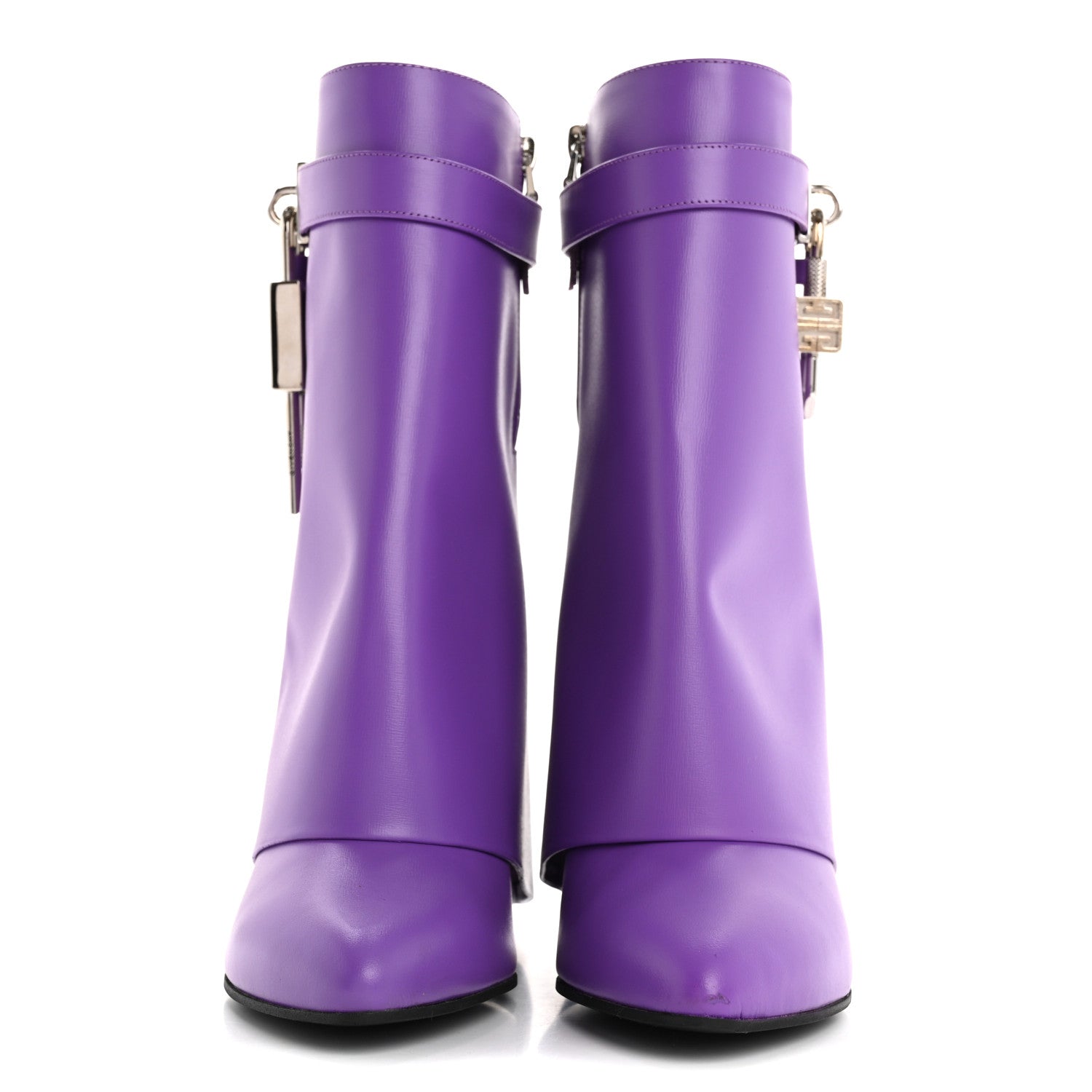 GIVENCHY CALFSKIN SHARK LOCK ANKLE BOOT RED