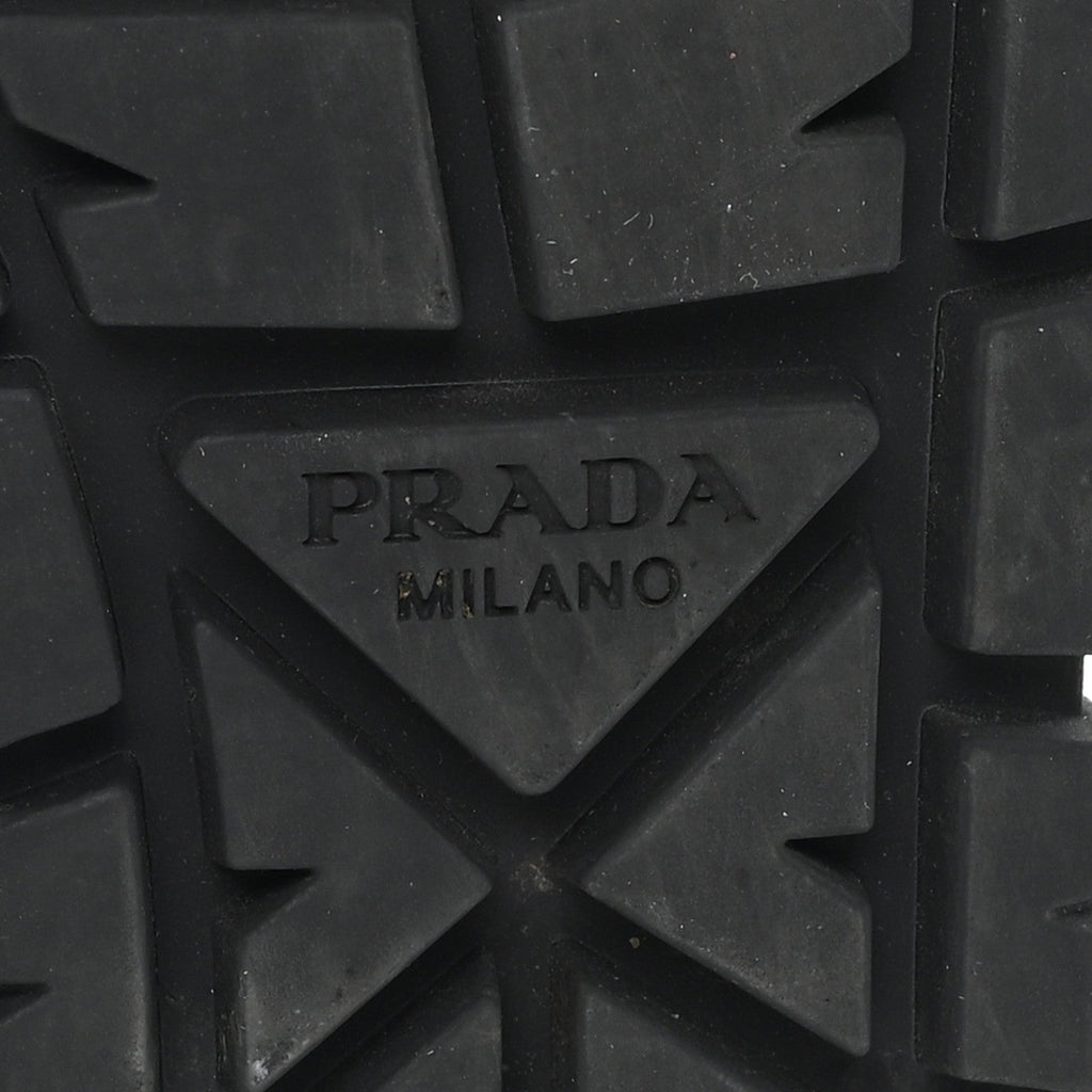 PRADA RE-NYLON GABARDINE TRIANGLE LOGO DOUBLE WHEEL SNEAKERS BLACK