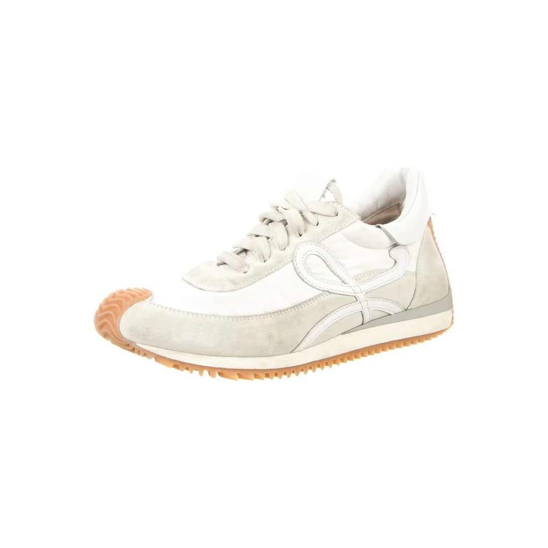 Loewe Grip Suede Low-Top Sneakers - White