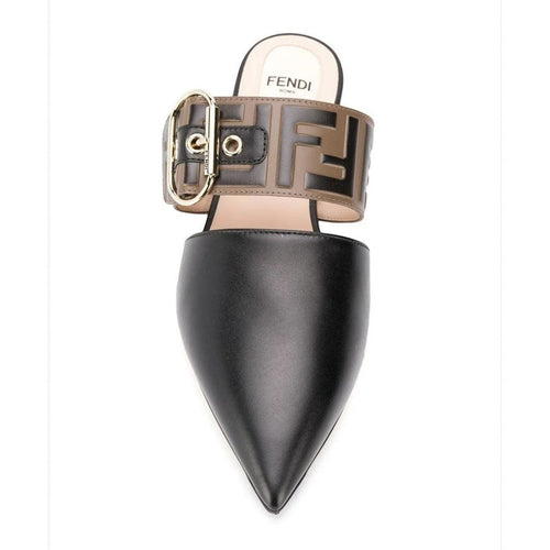 Fendi Sabot Colibrì Mule - Black/Brown