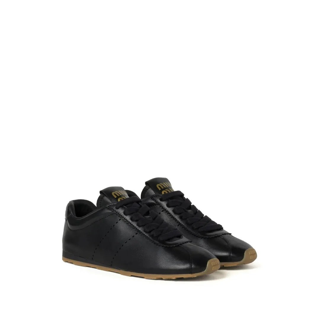 Miu Miu Plume Mesh Fabric Sneakers - Black