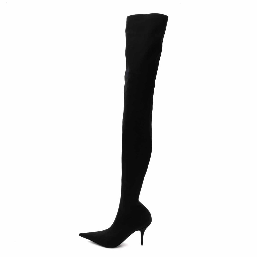 BALENCIAGA KNIFE THIGH HIGH BOOTS BLACK