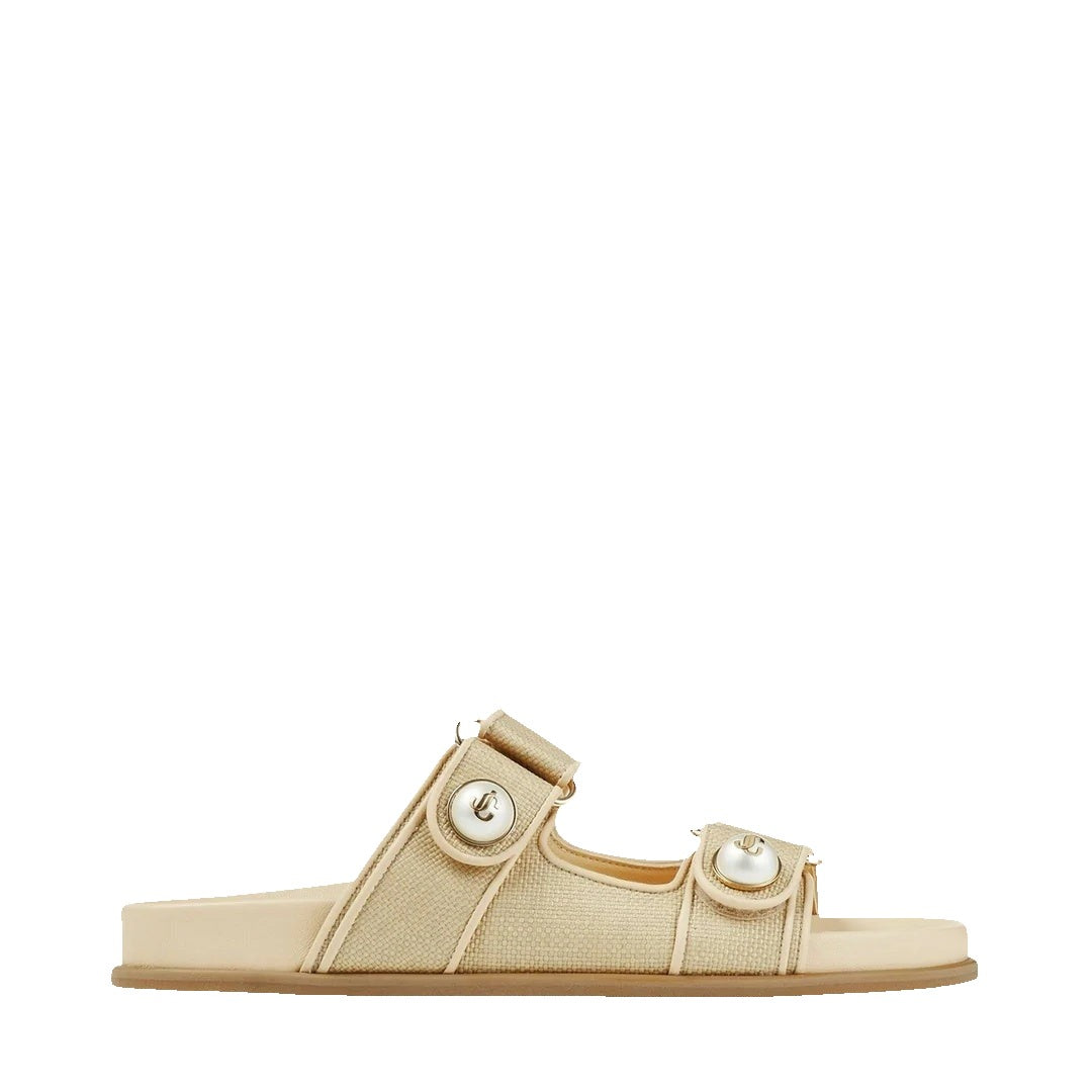 Jimmy Choo Faye 45 Sandal - Natural/Beige Raffia