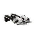 Hermès Hermes Calfskin Oasis Sandal - Silver