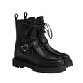 Hermès Lisa 55 Ankle Boot - Black lace-up combat