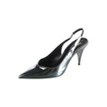 Saint Laurent Slingback Wedge Pumps - Dark Grey/Black Patent (different model - stiletto)