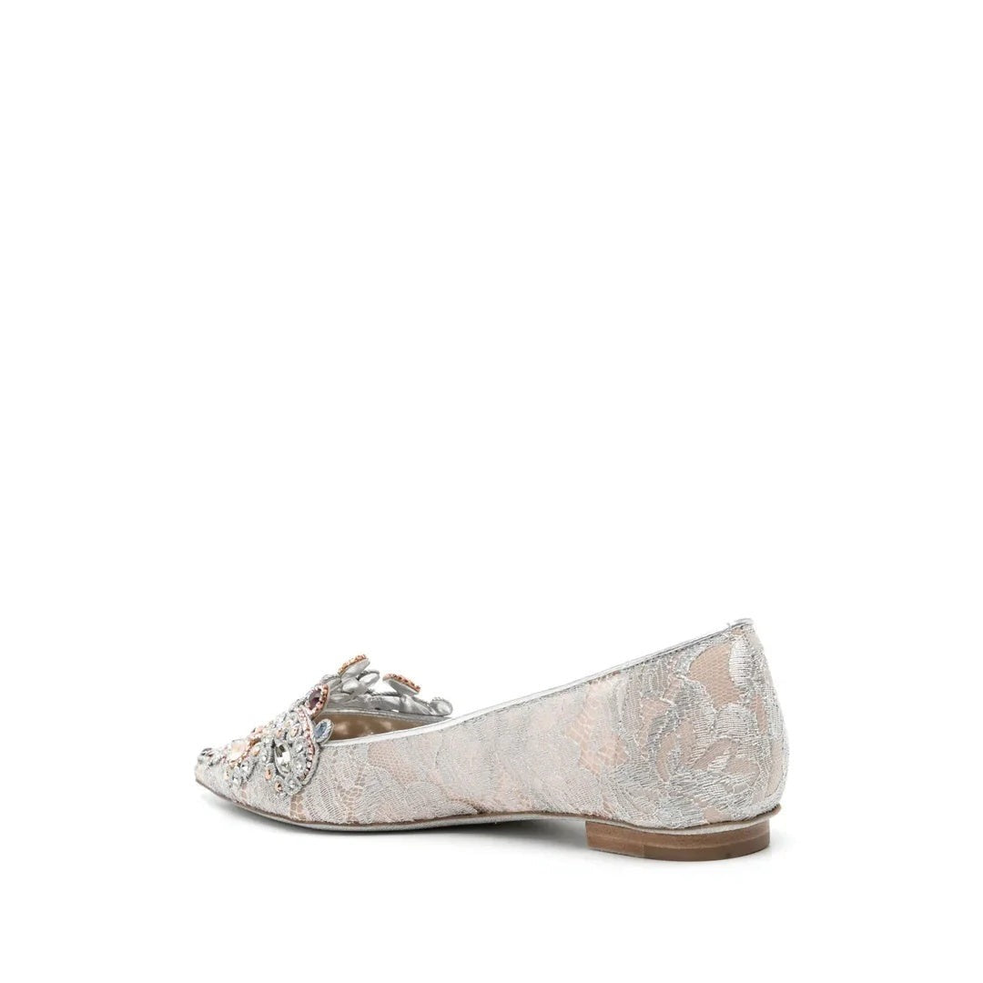 René Caovilla Cinderella 80mm Pump - Silver/White