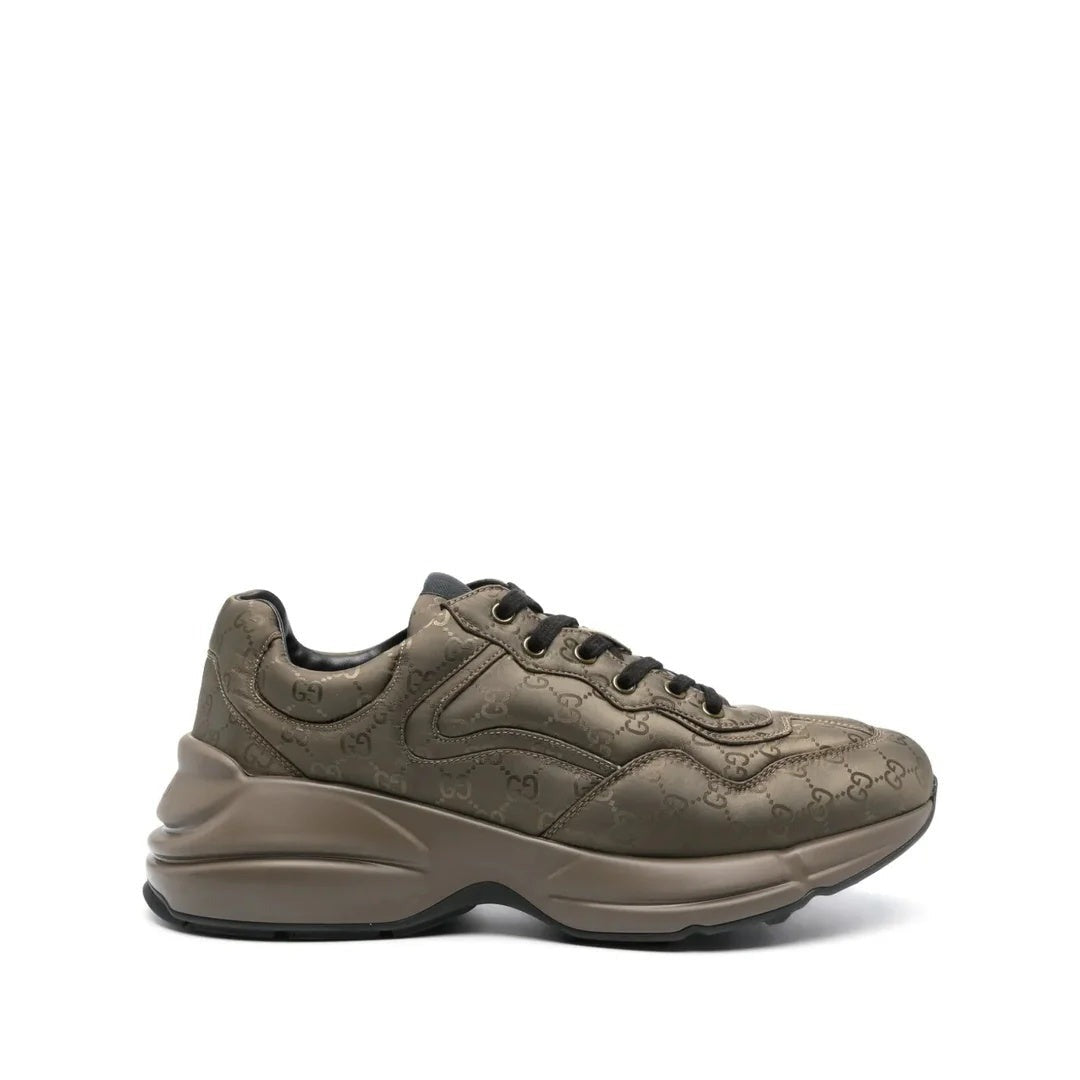 Gucci GG Supreme Monogram Rhyton Sneakers - Bronze/Brown