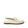 Saint Laurent Logo-Plaque Leather Loafers - White/Cream