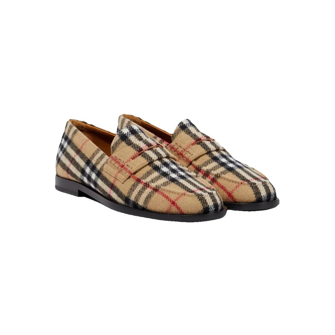 Burberry Mini Check Loafers - Beige/Archive Check