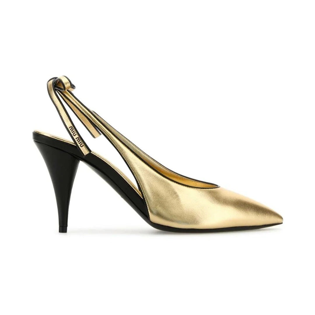 Miu Miu Pointed High Heels - Gold