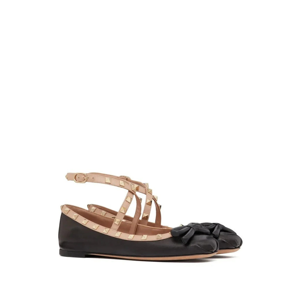 Valentino Garavani Ondette Rubber Ballerina - Black/Nude