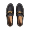 Bottega Veneta Crushed Nappa Madame Loafers - Black with gold knot hardware (different model - Monsieur loafer)