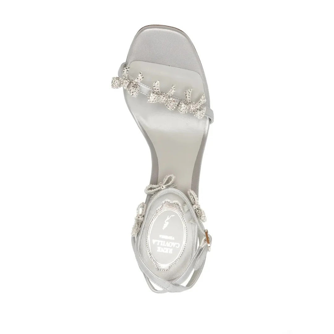 René Caovilla 100mm Jolene Sandal - Silver
