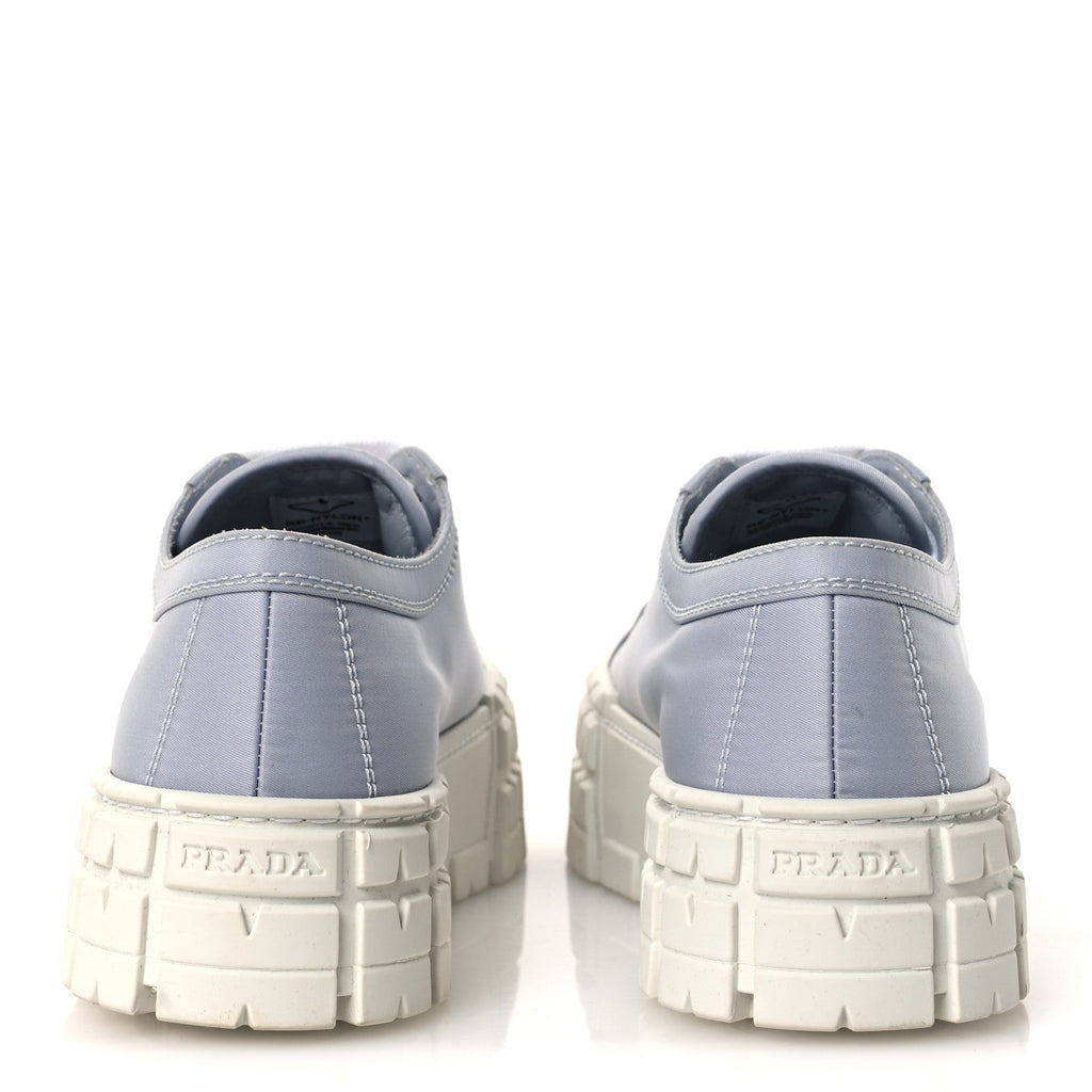 PRADA RE-NYLON GABARDINE TRIANGLE LOGO DOUBLE WHEEL SNEAKERS GREEN