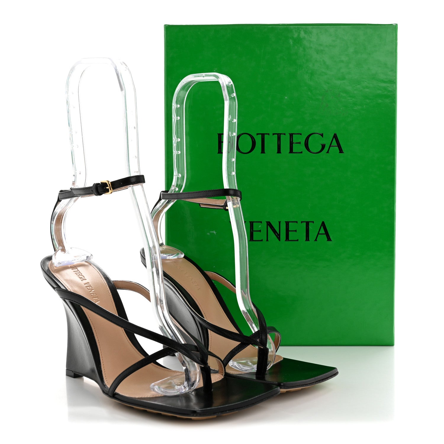 BOTTEGA VENETA LAMBSKIN STRETCH MULE SANDALS BLACK