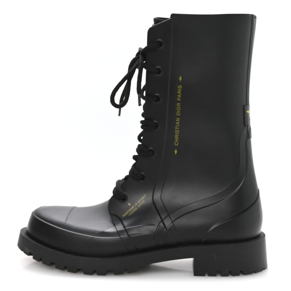 BURBERRY CHECK-PRINT RUBBER MARSH LOW BOOTS BLACK