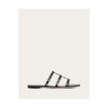 Valentino Garavani Rockstud Slide Sandal Suede 60mm Ebony - Black (multi-strap version)