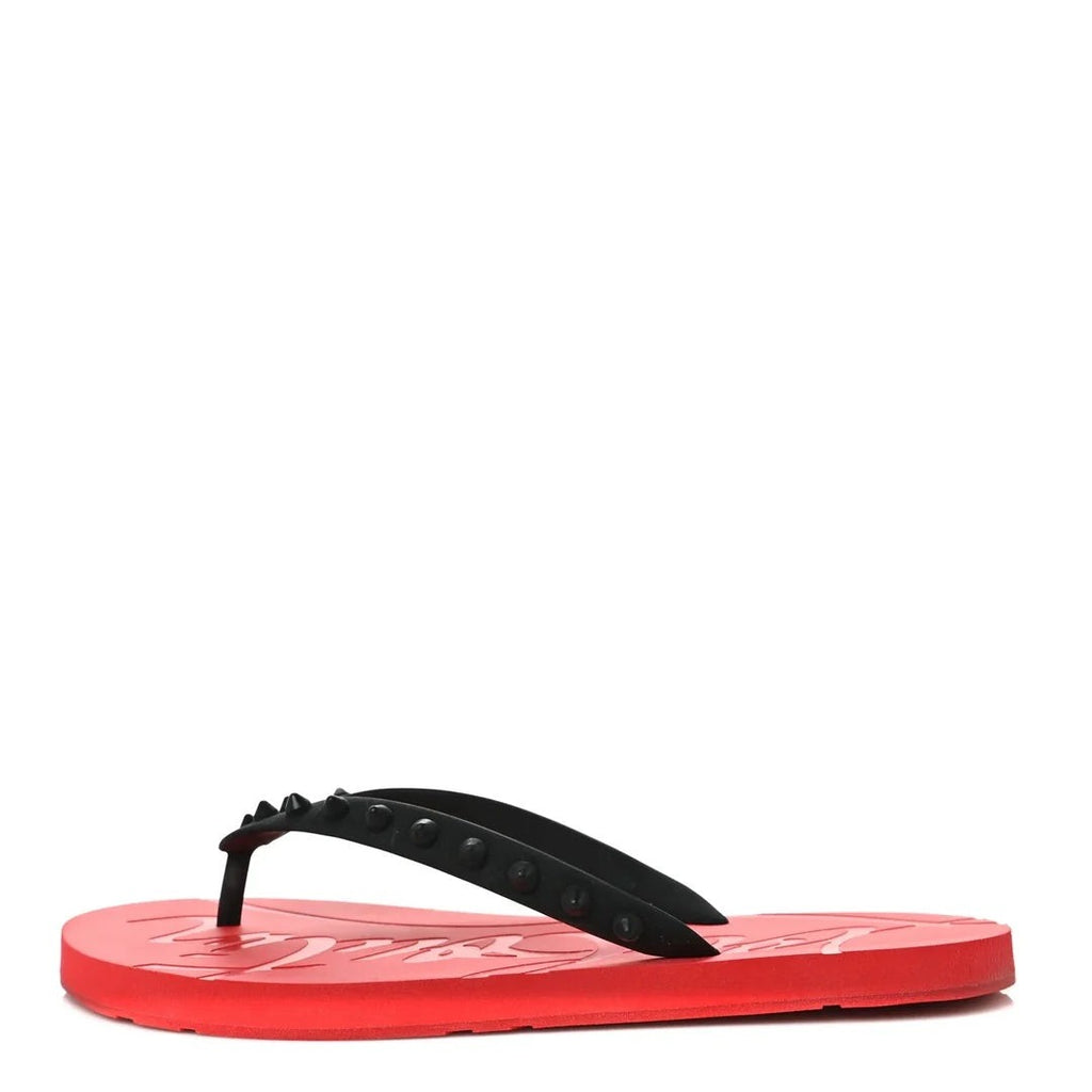 Christian Louboutin Loubi Donna Spike Flip Flops - Red/Black