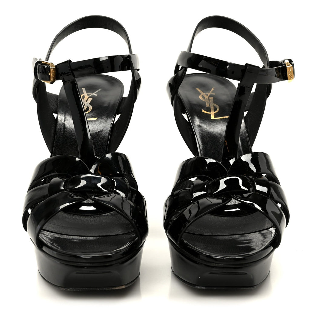 SAINT LAURENT TRIBUTE PLATFORM SANDALS BLACK